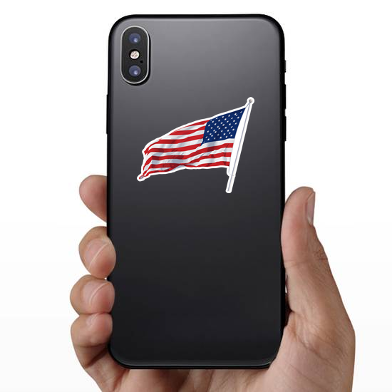 American Flag Waving Sticker