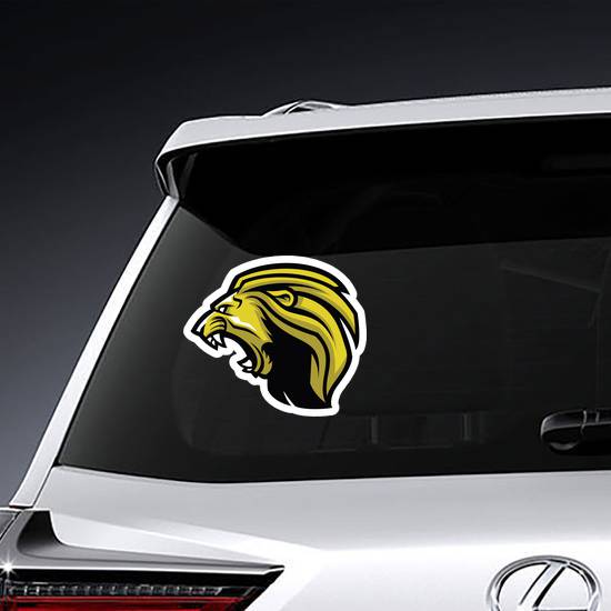 Angry Lion Head Mascot Sticker