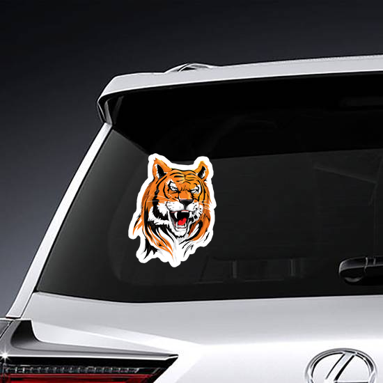 Angry Tiger Head Illustration Sticker