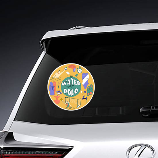 Artistic Water Polo Logo Sticker