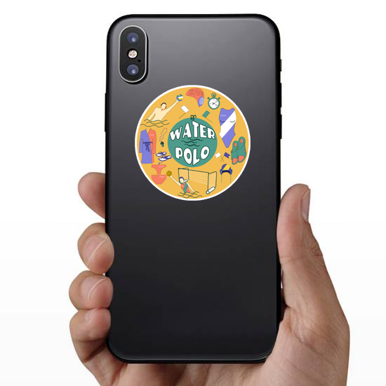 Artistic Water Polo Logo Sticker