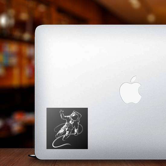 Astronaut Black And White Illustration Sticker