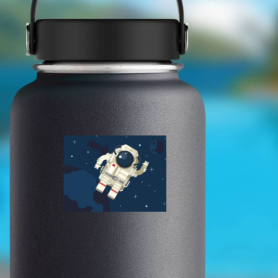 Astronaut Floating in Outer Space Sticker