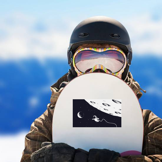 Astronaut Flying Near The Moon Sticker