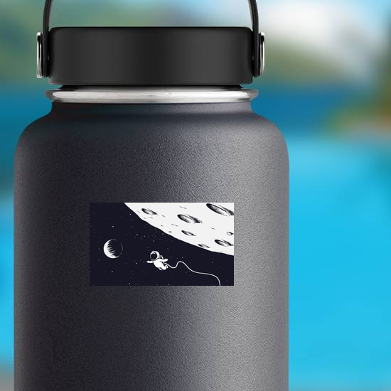 Astronaut Flying Near The Moon Sticker