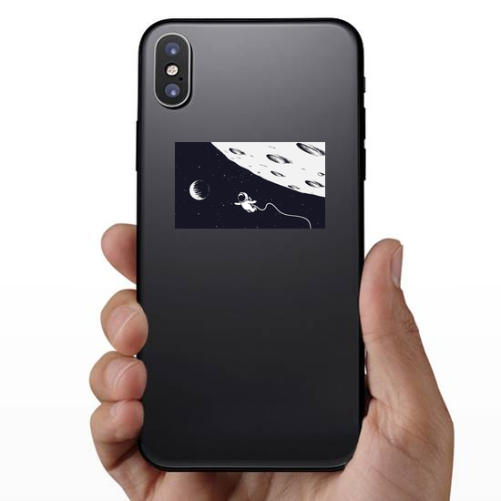 Astronaut Flying Near The Moon Sticker