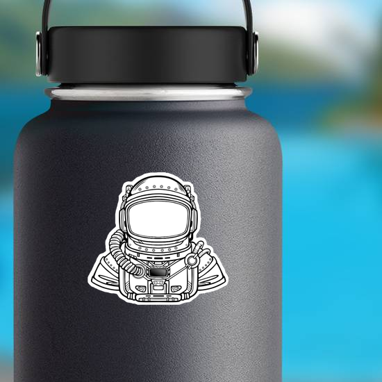 Astronaut In Space Suit Line Art Sticker