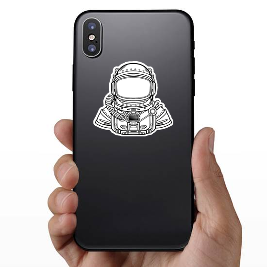 Astronaut In Space Suit Line Art Sticker
