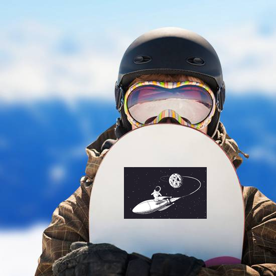 Astronaut Surfing on a Spaceship Sticker