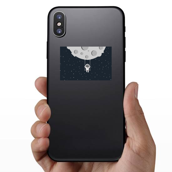 Astronaut Swinging On The Moon Sticker