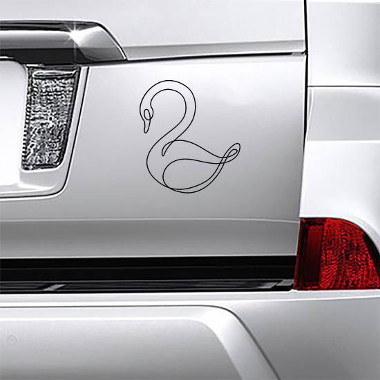 Swan Continuous Line Drawing Sticker example