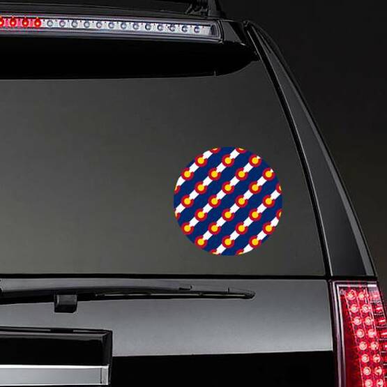 Colorado Flag, Seamless Pattern Sticker on a Rear Car Window example
