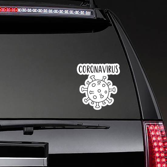 Coronavirus Line Art Icon Sticker