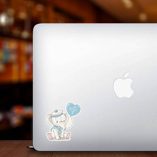 Baby Elephant In A Sailor Costume Sticker
