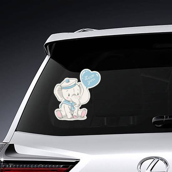Baby Elephant In A Sailor Costume Sticker