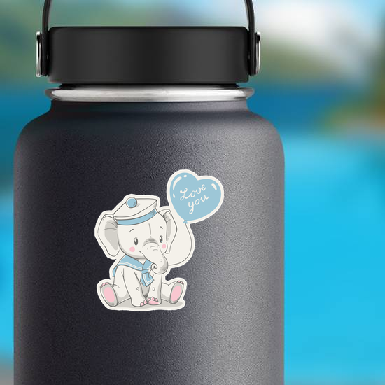 Baby Elephant In A Sailor Costume Sticker