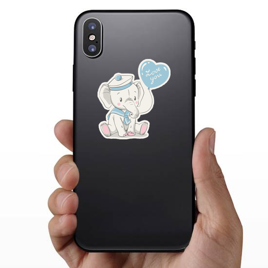 Baby Elephant In A Sailor Costume Sticker