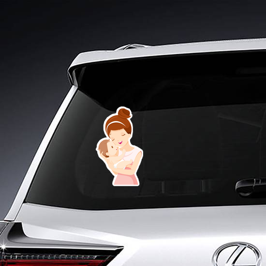 Baby In a Tender Embrace Of Mother Sticker