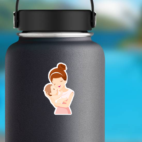 Baby In a Tender Embrace Of Mother Sticker
