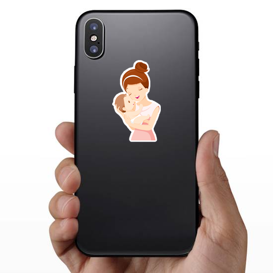 Baby In a Tender Embrace Of Mother Sticker