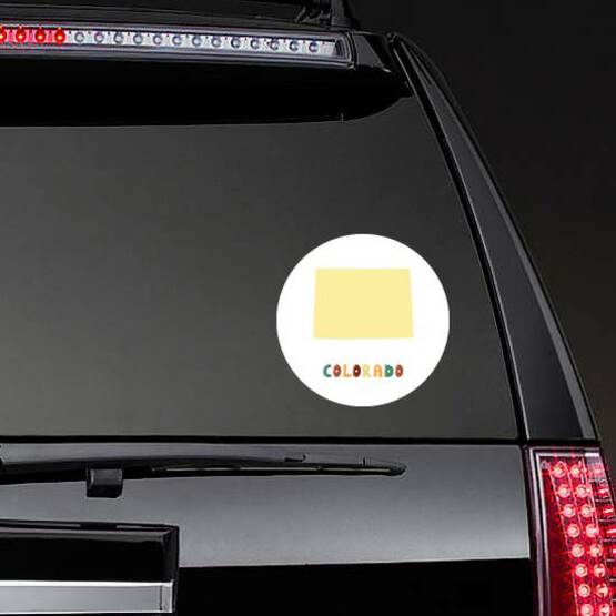 Colorado Map Cute Colorful Sticker on a Rear Car Window example