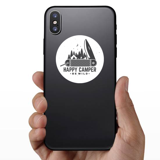 Be Wild Camping Pocketknife Sticker