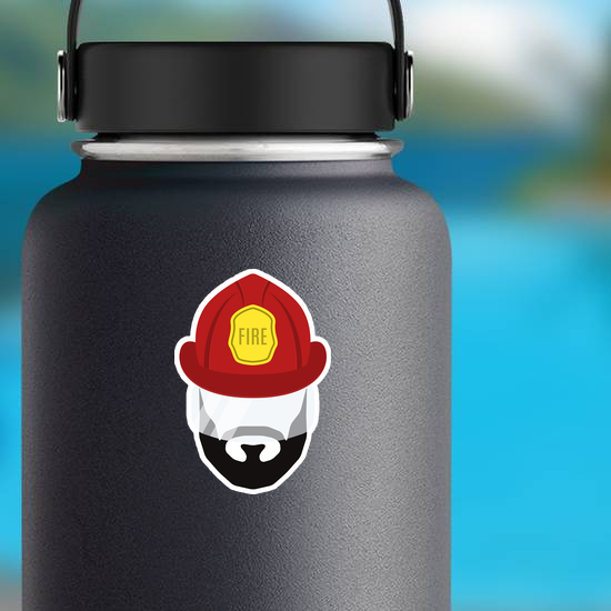 Bearded Firefighter Icon Sticker