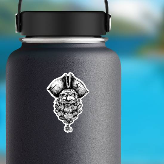 Bearded Pirate Illustration Sticker