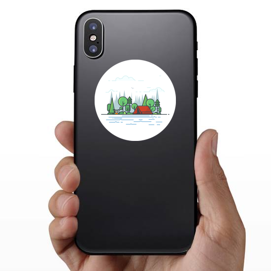 Beautiful Campsite By River Sticker