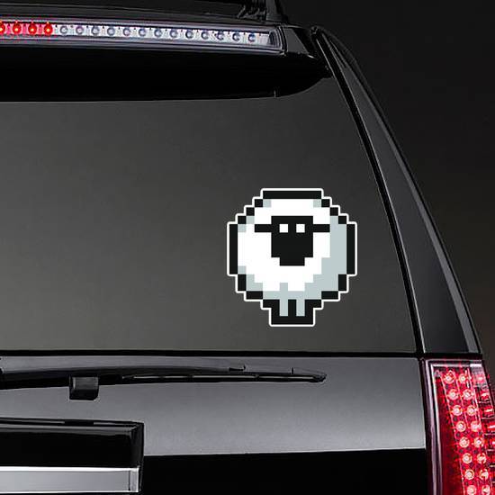 Pixelated Cute Fun Sheep Sticker