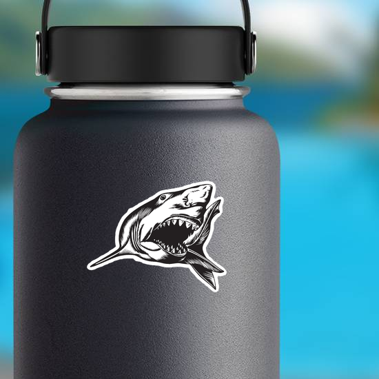 Big Aggressive Shark With Open Mouth Sticker