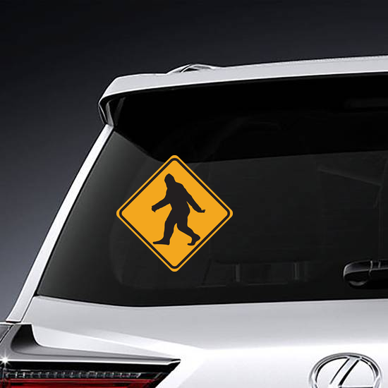Bumper Sticker Bigfoot Crossing