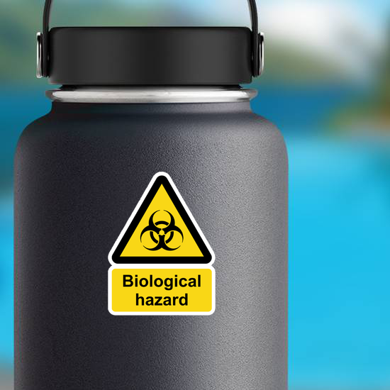 Biological Hazard Sign Lettering Sticker