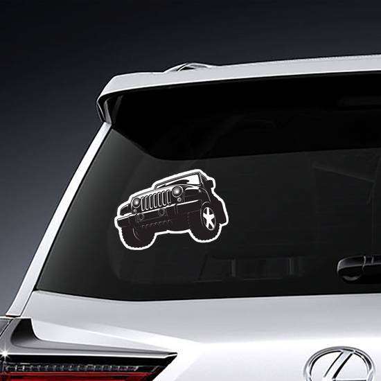 Black And White Jeep Sticker