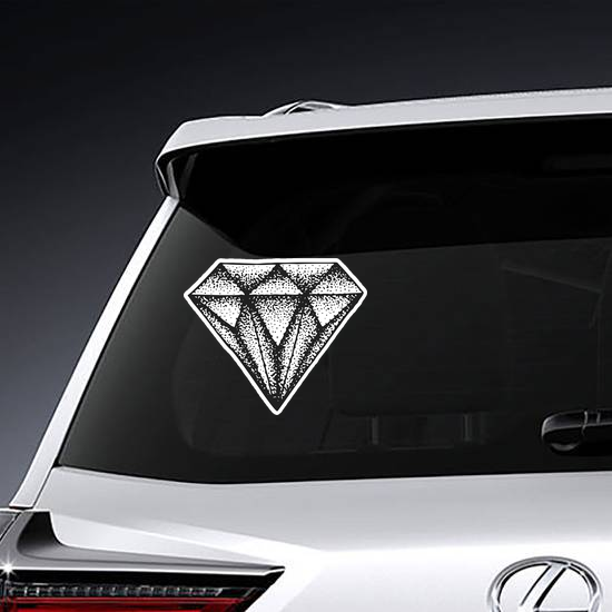 Black Illustrated Diamond Sticker