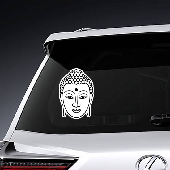 Black Line Buddha Face Sticker