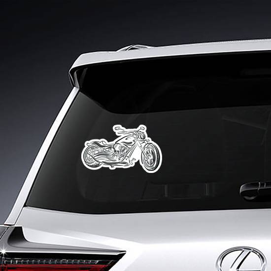 Black Motorcycle Silhouette Illustration Sticker