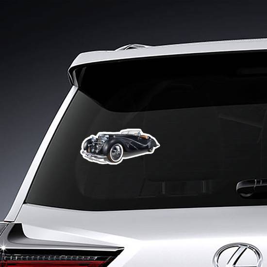 Black Vintage Car Sticker