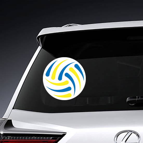Blue And Yellow Abstract Volleyball Ball Sticker