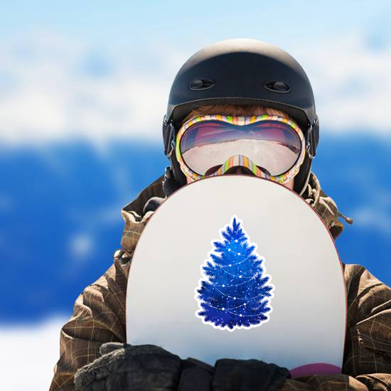 Blue Christmas Tree Sticker