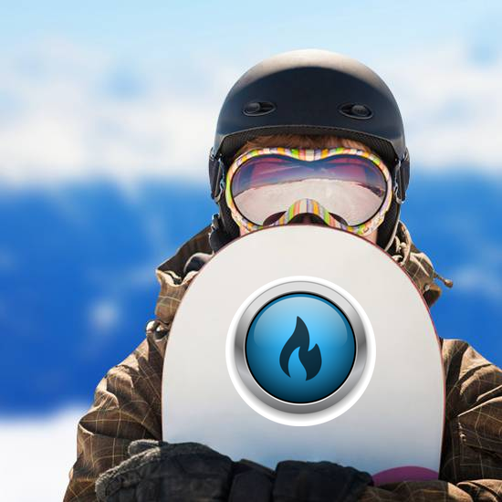 Blue Flame Button Sticker