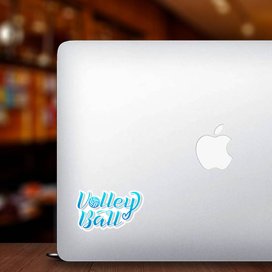 Blue Gradient Volleyball Lettering Text Sticker