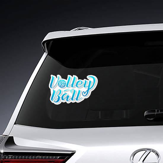 Blue Gradient Volleyball Lettering Text Sticker