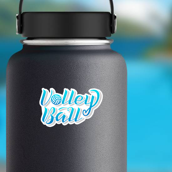Blue Gradient Volleyball Lettering Text Sticker