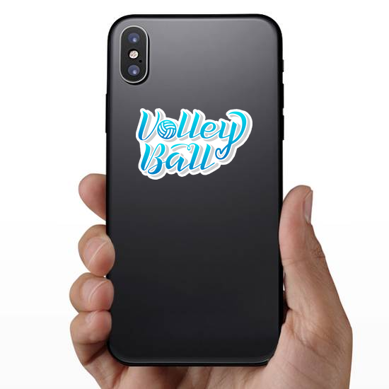 Blue Gradient Volleyball Lettering Text Sticker