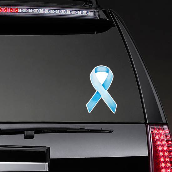 Blue Ribbon Watercolor Illustration Mens Healthcare Sticker example