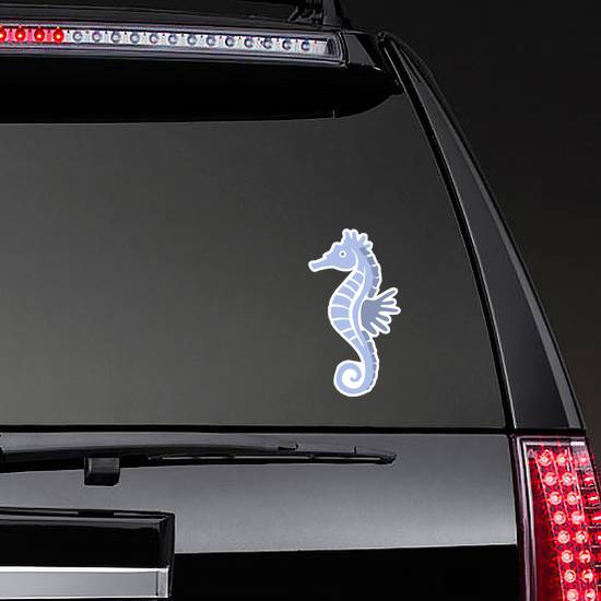 Blue Seahorse Illustration Sticker example