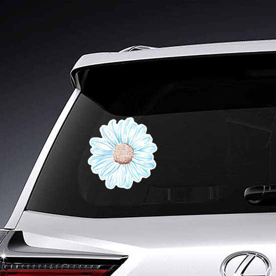 Blue Watercolor Daisy Flower Sticker