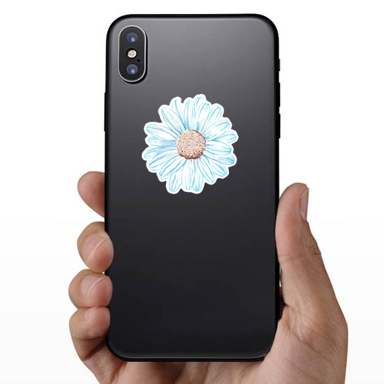 Blue Watercolor Daisy Flower Sticker