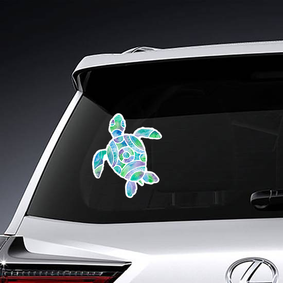 Blue Watercolor Turtle Sticker